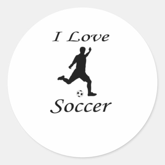 I Liebe Soccer Runder Aufkleber (Vorderseite)