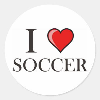 I Liebe Soccer Runder Aufkleber