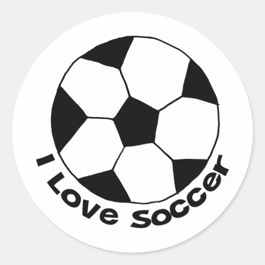 I Liebe Soccer Runder Aufkleber (Vorderseite)