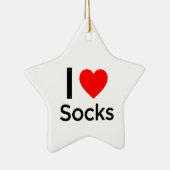 I Liebe Socks Keramik Ornament (Rechts)