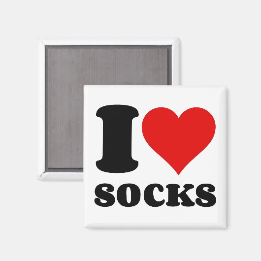 I LIEBE SOCKS MAGNET (Vorderseite/Rückseite)