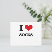 I Liebe Socks Postkarte (Stehend Vorderseite)