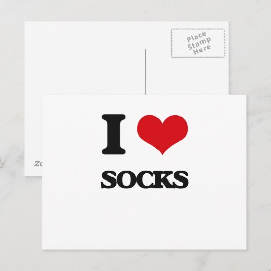 I Liebe Socks Postkarte (Vorne/Hinten)