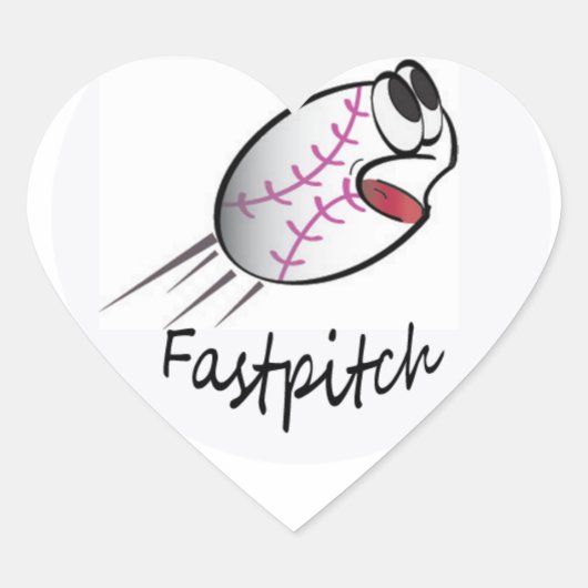 I Liebe Softball Herz-Aufkleber (Vorderseite)