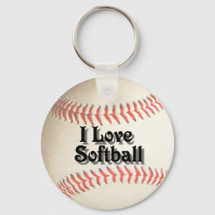 I LIEBE SOFTBALL-KEYCHAIN SCHLÜSSELANHÄNGER