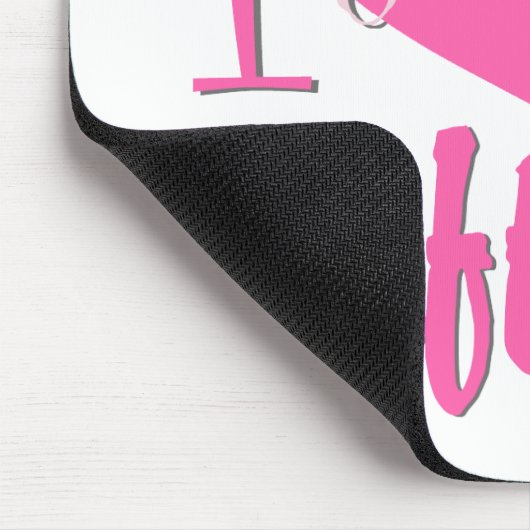 I Liebe Softball Pink Mousepad (Ecke)