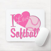 I Liebe Softball Pink Mousepad (Mit Mouse)
