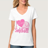 I Liebe Softball Pink T-Shirt (Vorderseite)