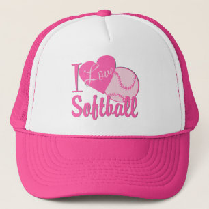I Liebe Softball Pink Truckerkappe