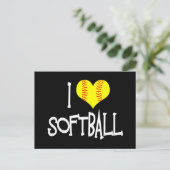 I Liebe Softball Postkarte (Stehend Vorderseite)