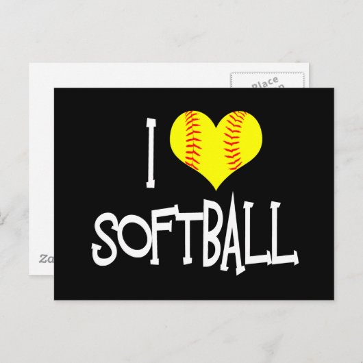 I Liebe Softball Postkarte (Vorne/Hinten)