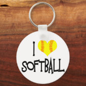 I Liebe Softball Schlüsselanhänger (Vorderseite)