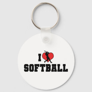 I Liebe Softball Schlüsselanhänger