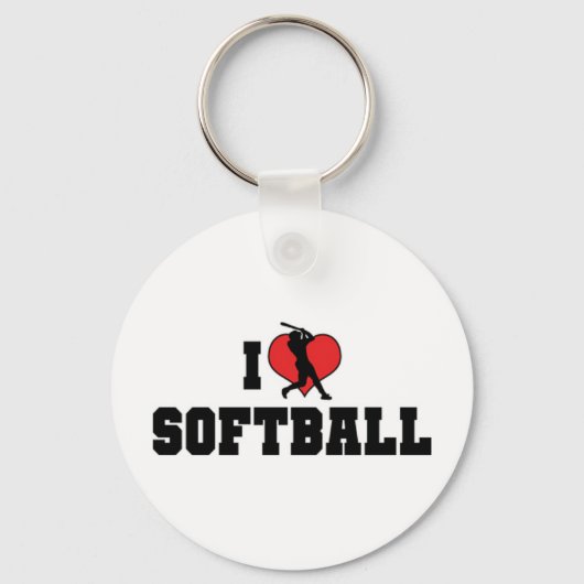 I Liebe Softball Schlüsselanhänger (Vorderseite)