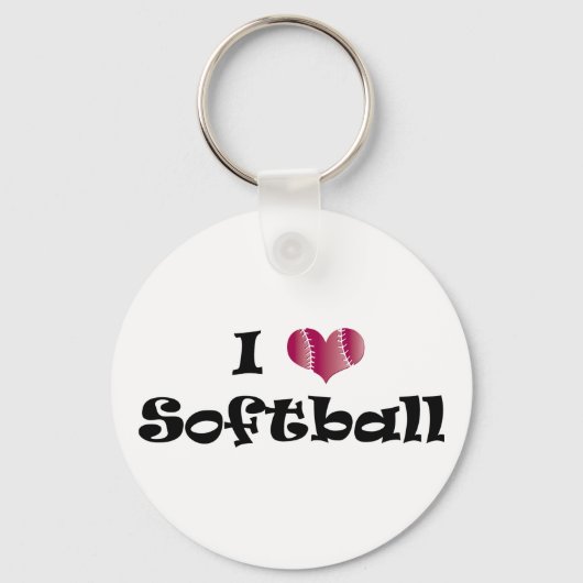 I Liebe Softball Schlüsselanhänger (Vorderseite)