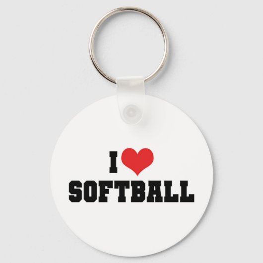 I Liebe Softball Schlüsselanhänger (Vorderseite)