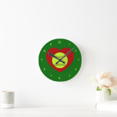 I Liebe Softball Wall Clock Runde Wanduhr (Zuhause)