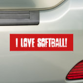 I Liebe Softball Wall / Laptop / Auto-Autoaufklebe Autoaufkleber (Auf Auto)