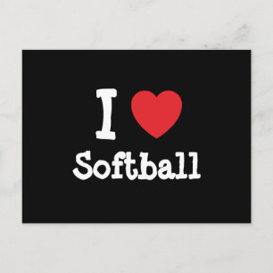 I Liebe Softballherz personalisiert Postkarte