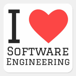 I Liebe Software Engineering Quadratischer Aufkleber