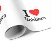 I Liebe Soldiers Geschenkpapier (Rolleneckpunkt)
