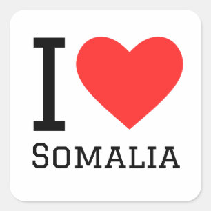 I Liebe Somalia Quadratischer Aufkleber