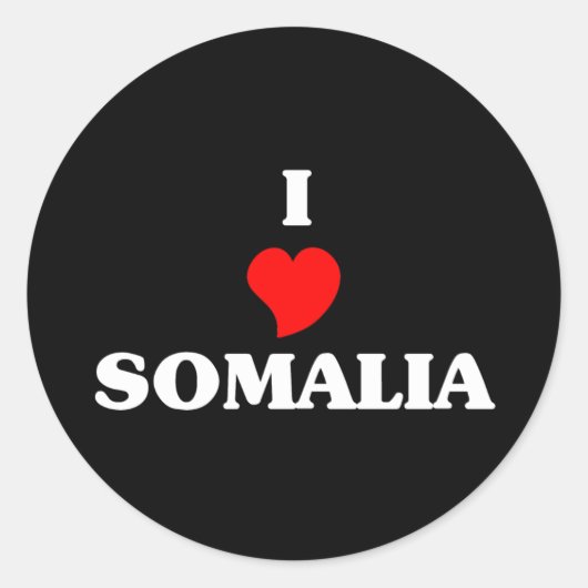 I Liebe Somalia Runder Aufkleber (Vorderseite)