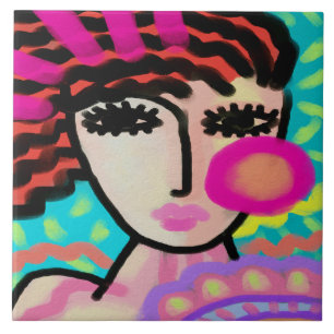 I Liebe Sommer Abstrakte digitale Malerei Fliese