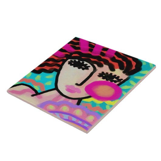 I Liebe Sommer Abstrakte digitale Malerei Fliese (Seite)