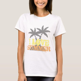 I LIEBE SOMMER farbenfrohe Sommervibes Palmen Frau T-Shirt