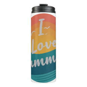 I Liebe Sommer isoliert Thermosbecher