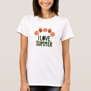 I Liebe Sommerfrauen Niedliche T - Shirt mit Obst