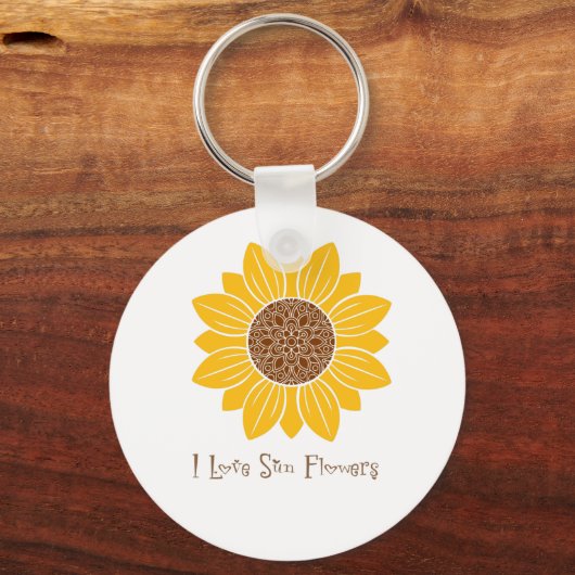 I Liebe Sonnenblumen Schlüsselanhänger (Vorderseite)