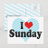 I Liebe Sonntag Postkarte (Vorne/Hinten)