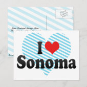 I Liebe Sonoma Postkarte (Vorne/Hinten)