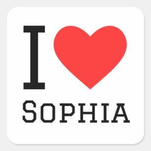 I Liebe Sophia Quadratischer Aufkleber