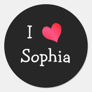 I Liebe Sophia Runder Aufkleber
