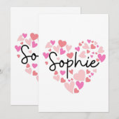 I Liebe Sophie Dankeskarte (Vorne/Hinten)