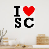 I Liebe South Carolina Design Poster (Küche)