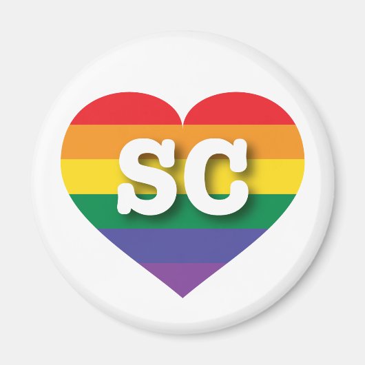 I Liebe South Carolina Gay Pride Rainbow Heart Magnet (Vorne)