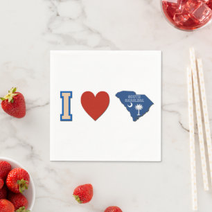 I Liebe South Carolina Heart State Flag Paper Part Serviette