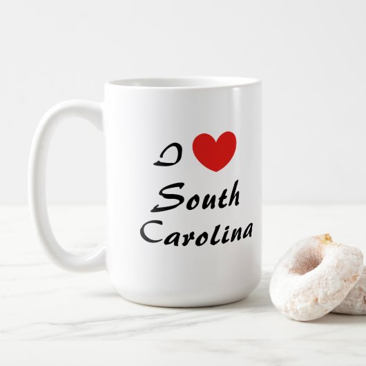 I Liebe South Carolina Herz Typografie Kaffeezuber Kaffeetasse (Mit Donut)