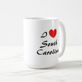 I Liebe South Carolina Herz Typografie Kaffeezuber Kaffeetasse (VorderseiteRechts)