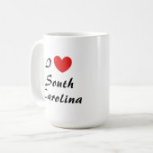 I Liebe South Carolina Herz Typografie Kaffeezuber Kaffeetasse (Vorderseite Links)