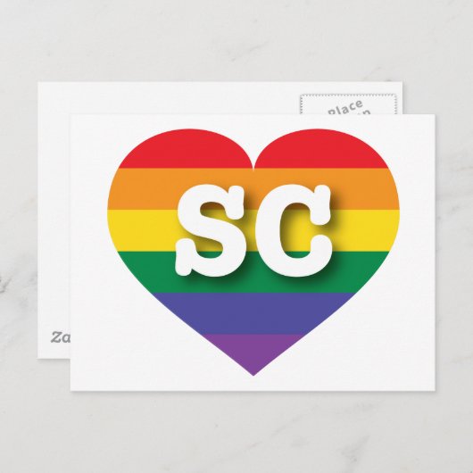 I Liebe South Carolina Rainbow Heart Postkarte (Vorne/Hinten)