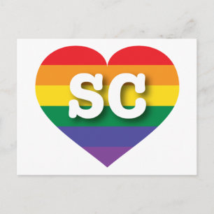 I Liebe South Carolina Rainbow Heart Postkarte