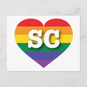 I Liebe South Carolina Rainbow Heart Postkarte (Vorderseite)
