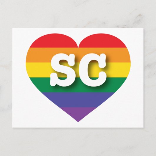 I Liebe South Carolina Rainbow Heart Postkarte (Vorderseite)