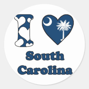 I Liebe South Carolina Runder Aufkleber