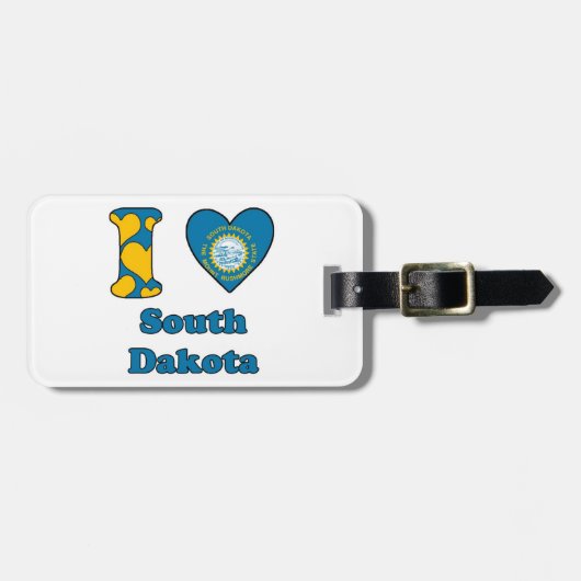 I Liebe South Dakota Gepäckanhänger (Vorderseite horizontal)
